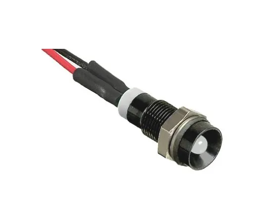 64-0410-15　RS PRO White Indicator, 12 V dc, 8mm Mounting Hole Size, Lead Wires Termination, IP67　723-9508