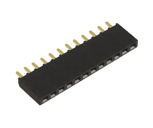 64-0580-66　Samtec SSW Series 2.54mm Pitch 12 Way 1 Row Straight PCB Socket, Through Hole, Solder Termination　SSW-112-01-G-S