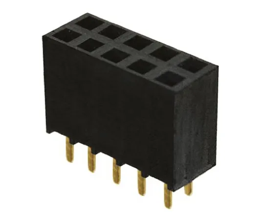 64-0580-60　Samtec SSW Series 2.54mm Pitch 10 Way 2 Row Straight PCB Socket, Through Hole, Solder Termination　SSW-105-01-G-D