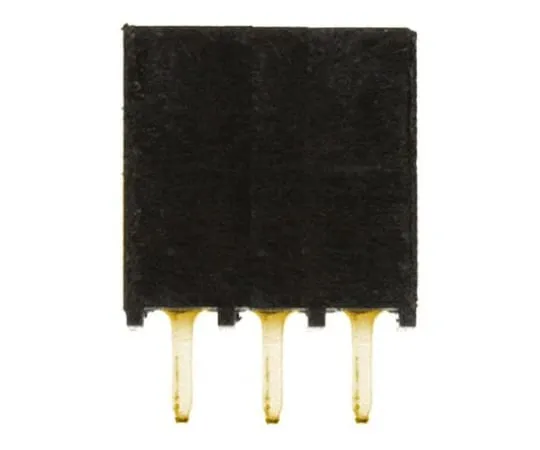 64-0580-45　Samtec SSQ Series 2.54mm Pitch 3 Way 1 Row Straight PCB Socket, Through Hole, Solder Termination　SSQ-103-01-G-S