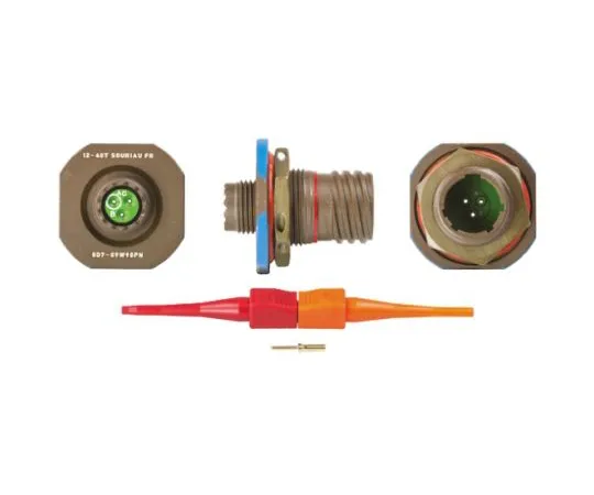 64-0572-50　Souriau 8D Series, 3 Way Panel Mount MIL Spec Circular Connector Receptacle, Pin Contacts,Shell Size 09, Screw　8D709W98PN