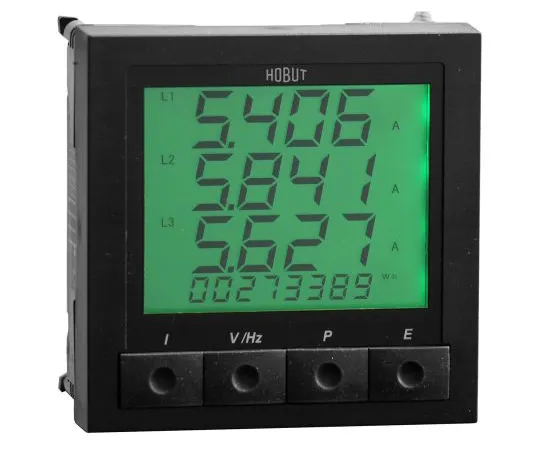 64-0632-03　HOBUT M850-LCD , LCD Digital Panel Multi-Function Meter for Current, Energy, Frequency, Power, Voltage, 96mm x 96mm　M850-LCD