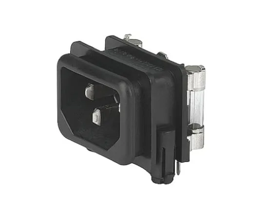 64-0435-45　Schurter C14 Right Angle Panel Mount IEC Plug Male, 10A, 250 V ac, F*** Size 5 x 20mm　GSF1.2002.31