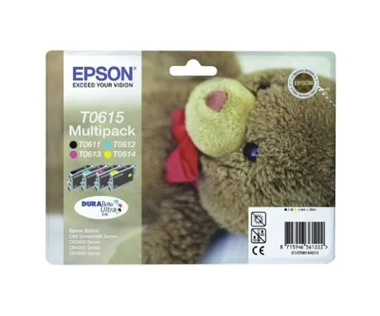 64-0423-56　Epson T0615 Black, Cyan, Magenta, Yellow Ink Cartridge　C13T06154010
