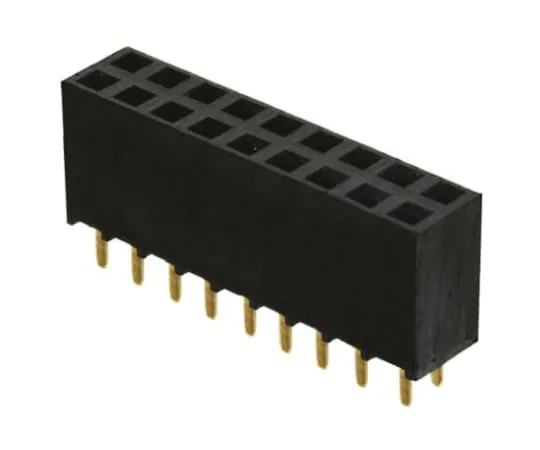 64-0580-64　Samtec SSW Series 2.54mm Pitch 18 Way 2 Row Straight PCB Socket, Through Hole, Solder Termination　SSW-109-01-G-D