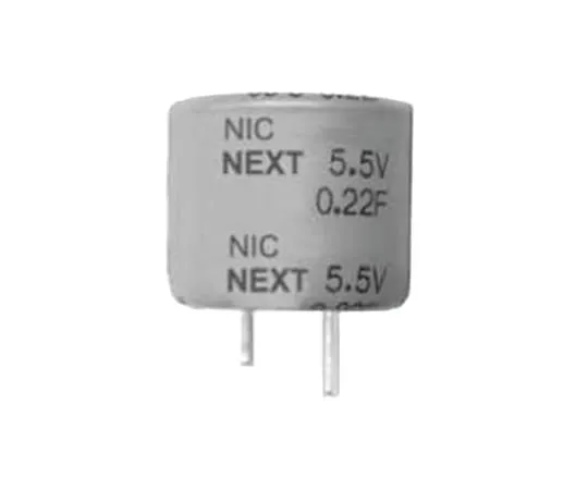 64-0455-53　NIC Components 0.1F Supercapacitor EDLC -20 → +80% Tolerance NEXT Series 5.5V dc Through Hole　NEXT104Z5.5V11.5X8.5F