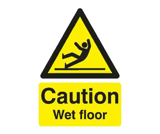 64-0566-29　RS PRO Wet Floor Label (English), Black/Yellow Self-Adhesive Vinyl　763-1538