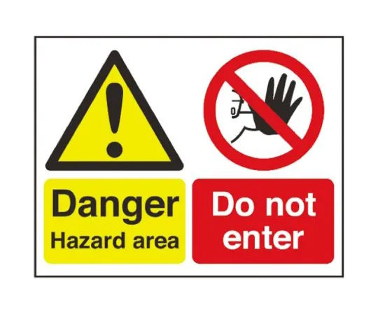 64-0566-44　RS PRO Keep Out Sign (English), Black/Red/White/Yellow Plastic　763-1709