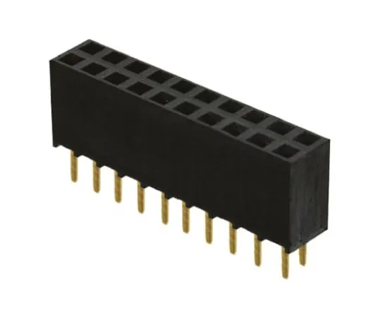 64-0580-65　Samtec SSW Series 2.54mm Pitch 20 Way 2 Row Straight PCB Socket, Through Hole, Solder Termination　SSW-110-02-G-D