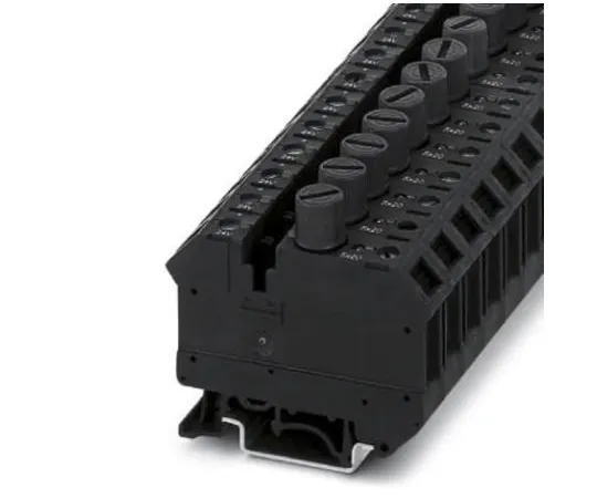 64-0637-11　Phoenix Contact, Black, UK 10-DREHSILED 24 (5X20) Series, 10A Single F***d DIN Rail Terminal　3005138