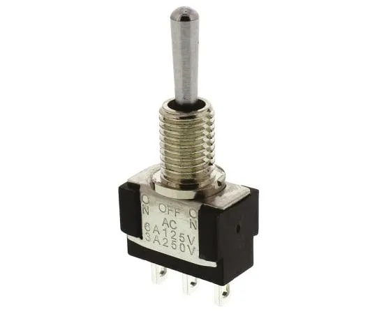 64-0347-61　KNITTER-SWITCH Single Pole Double Throw (SPDT) Toggle Switch, On-Off-On, Panel Mount　MTA106E