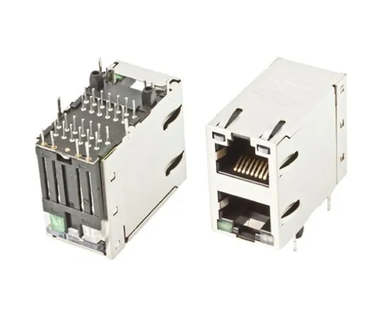 64-0477-25　Bel-Stewart MagJack Series, Female RJ45 Modular Jack　0845-2R1T-E4