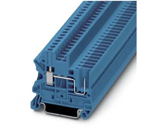 64-0637-19　Phoenix Contact, UT 2.5/1P BU Series , 500 V Feed Through Terminal Block, Plug In, Screw Down Termination　3045020
