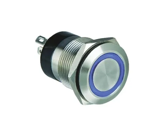 64-0434-34　Bulgin Single Pole Single Throw (SPST) Momentary Blue LED Push Button Switch, IP66, 19.2 (Dia.)mm, Panel Mount, 24V dc　MPI002/28/BL/6