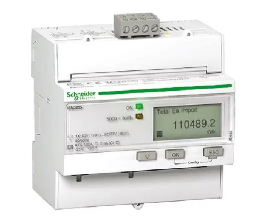 64-0635-15　Schneider Electric iEM3200 LCD Digital Power Meter, 10-Digits, 1, 3 Phase　A9MEM3255