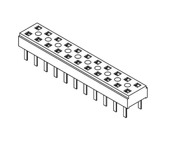 64-0590-09　Samtec CLT Series 2mm Pitch 10 Way 2 Row Straight PCB Socket, Through Hole, Solder Termination　CLT-105-01-L-D