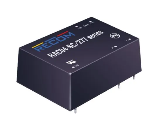 64-0638-65　Recom 4W 1 Output Embedded Switch Mode Power Supply SMPS, 333mA, 12V dc Encapsulated　RAC04-12SC/277