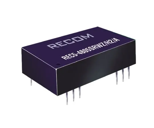 64-0610-26　Recom REC5 5W Isolated DC-DC Converter Through Hole, Voltage in 9 → 36 V dc, Voltage out ±15V dc Medical Approved　REC5-2415DRWZ/H2/A