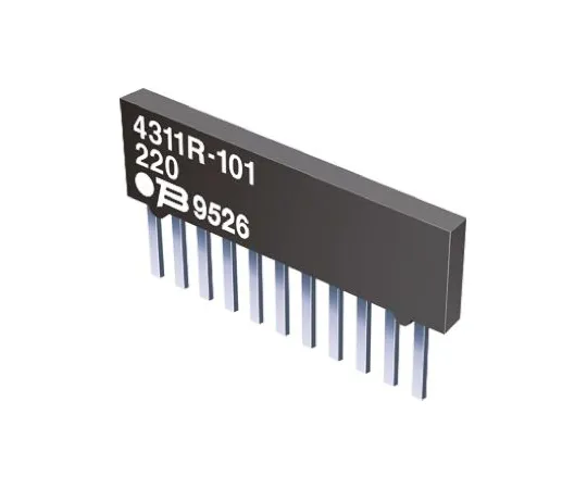 64-0479-25　Bourns Isolated Resistor Network ±2% 5 Resistors, 1.25W Total, SIP package 4300R Through Hole　4310R-102-103LF