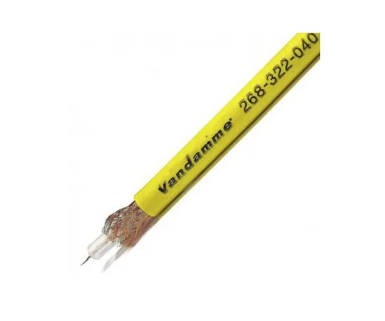 64-0596-56　Van Damme Yellow Unterminated to Unterminated RG59 Coaxial Cable, 75 Ω 6.15mm OD, Standard 75　268-322-040