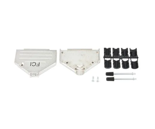 64-0469-59　Amphenol FCI 8655MH Series Die Cast Zinc D-sub Connector Backshell, 37 Way, Strain Relief　8655MH3702BKLF