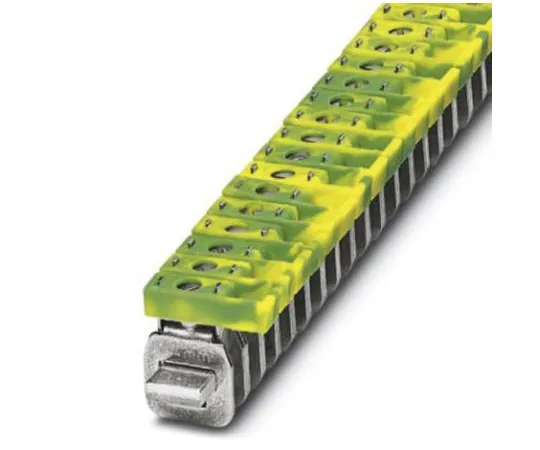 64-1303-90　Phoenix Contact AKG4 GNYE Non-F***d Terminal Block, Screw Terminals, 20 → 10 AWG DIN Rail Mount, Polyamide, 300 V　0421029