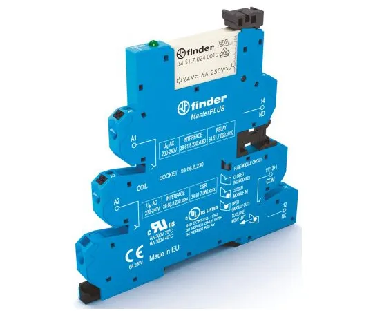 64-1401-10　Finder 24V ac/dc DIN Rail Interface Relay Module, SPDT　39.61.0.024.0060