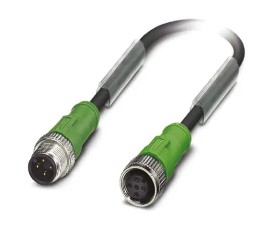 64-1302-73　Phoenix Contact, SAC-4P-M12MS/ 1.5-PUR/M12FS Series, Straight M12 to Straight M12 Cable assembly, 4 Core 1.5m Cable　1668373