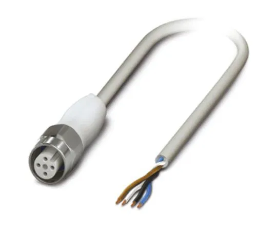 64-1262-73　Phoenix Contact, SAC-4P-5.0-600/M12FS HD Series, Straight M12 to Unterminated Cable assembly, 5m Cable　1403958