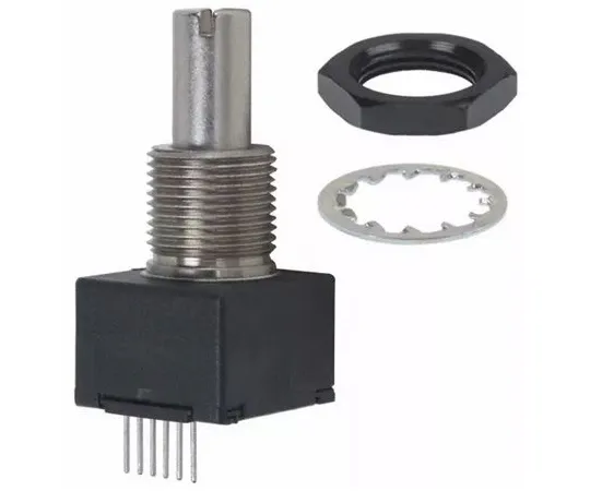 64-1249-34　Bourns 5V dc 32 Pulse Optical Encoder with a 6 mm Slotted Shaft, Through Hole, Axial PC Pin　EM14R1D-R20-L032N