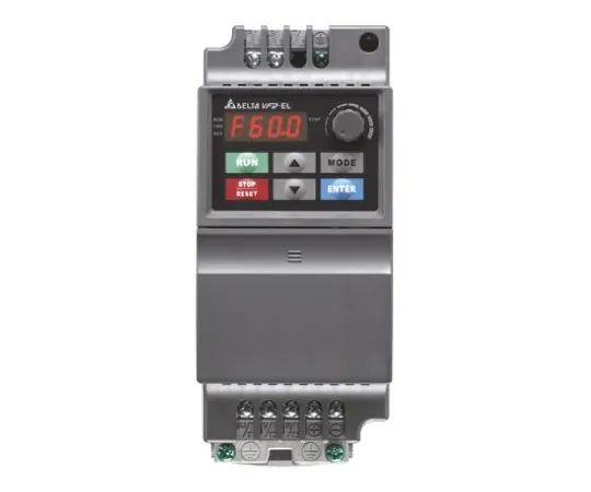 64-0672-14　Delta Inverter Drive, 1-Phase In, 0 → 600 Hz Out 0.4 kW, 230 V with EMC Filter, 6.5 A VFD-EL, IP20　VFD004EL21A