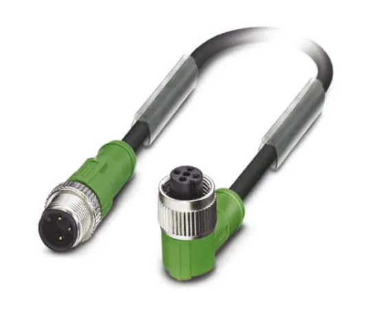64-1299-46　Phoenix Contact, SAC-3P-M12MS/ 3.0-PUR/M12FR Series, M12 to Right Angle M12 Cable assembly, 3 Core 600mm Cable　1681570