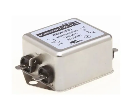 64-1323-03　Roxburgh EMC RES60 Series 1A 250 V ac DC → 400Hz Chassis Mount RFI Filter, with Fast-On Terminals, Single Phase　RES60F01