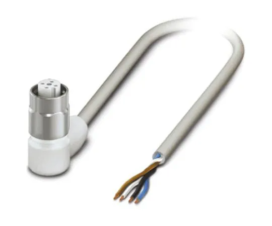 64-1262-77　Phoenix Contact, SAC-4P-5.0-600/M12FR HD Series, Right Angle M12 to Unterminated Cable assembly, 5m Cable　1403962