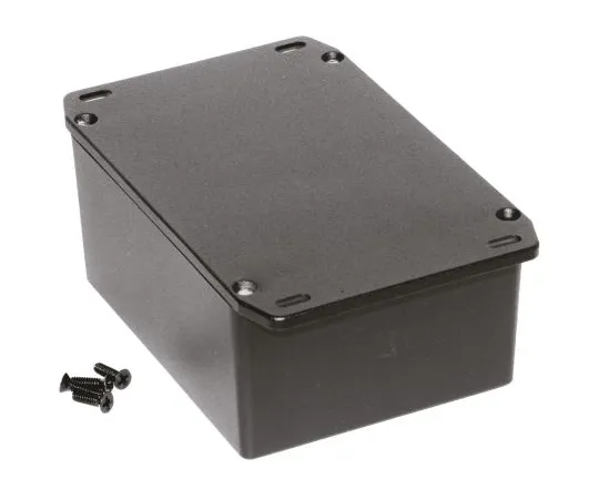 64-1389-21　Hammond 1590, Die Cast Aluminium Enclosure, IP54, Flanged, 119.5 x 94 x 56.5mm　1590CFLBK