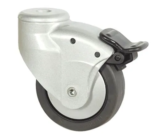 64-1268-43　Tente Stem Swivel Castors 5025PJH080L51-10 RAL9006, 70kg, Rubber tyres　5025PJH080L51-10 RAL9006