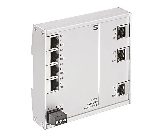 64-1354-55　Harting 7 RJ45 port DIN Rail Mount Ethernet Switch, 10 Mbit/s, 100 Mbit/s, 1000 Mbit/s　24024070010