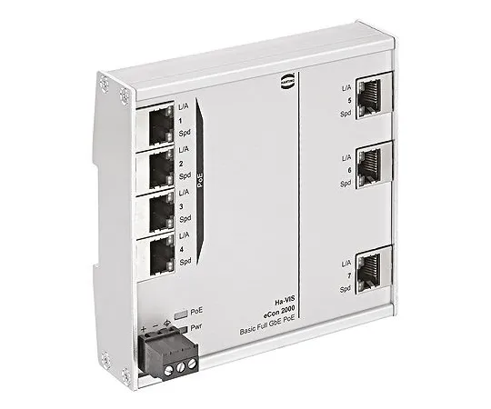 64-1354-58　Harting 7 RJ45 port DIN Rail Mount Ethernet Switch, 10 Mbit/s, 100 Mbit/s, 1000 Mbit/s　24024070030
