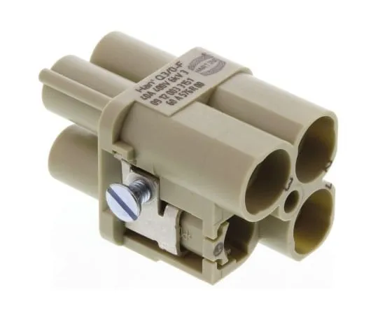 64-1312-23　Han-Modular Series Cable Mount Connector Insert, Female, 3/0 Way, 40A, 400 V　09120033151