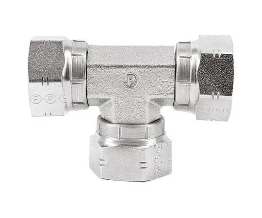 64-1276-55　Parker Hydraulic Tee Threaded Adapter 6J6MK4S, Connector A G 3/8 Female Connector B G 3/8 Female　6J6MK4S