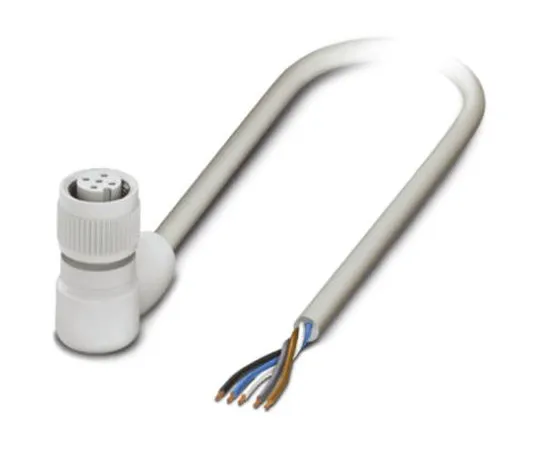64-1262-86　Phoenix Contact, SAC-5P-5.0-600/M12FR FB Series, Right Angle M12 to Unterminated Cable assembly, 5m Cable　1404091