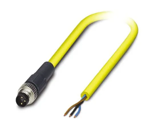 64-1300-17　Phoenix Contact, SAC-3P-M8MS/ 2.0-542 BK Series, Straight M8 to Unterminated Cable assembly, 3 Core 2m Cable　1406281