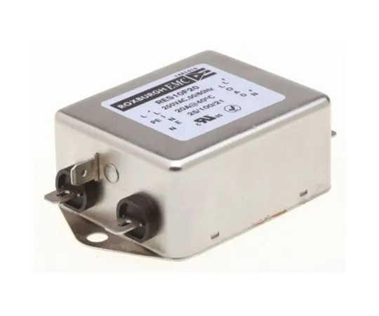64-1322-90　Roxburgh EMC RES10 Series 20A 250 V ac DC → 400Hz Chassis Mount RFI Filter, with Fast-On Terminals　RES10F20