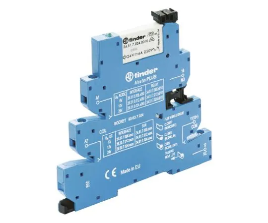64-1247-89　Finder 12V ac/dc DIN Rail Interface Relay Module, SPDT　39.31.0.012.0060