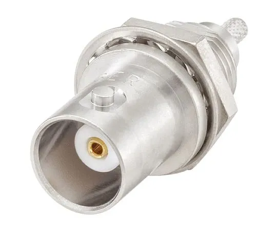 64-1398-55　Rosenberger BNC Series Straight 50Ω Panel Mount Bulkhead Fitting BNC Connector, jack, Flash White Bronze, Crimp　51K507-802N5
