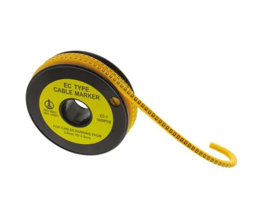 64-1346-82　RS Slide On Cable Marker, Pre-printed D Black on Yellow 3 → 4.2mm Dia. Range　812-0846