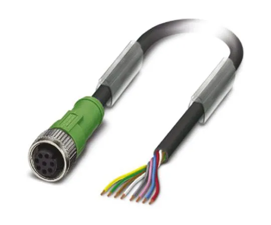 64-1302-91　Phoenix Contact, SAC-8P- 1.5-PUR/M12FS Series, Straight M12 to Unterminated Cable assembly, 1.5m Cable　1522590