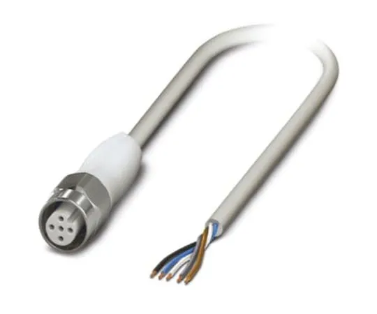 64-1262-83　Phoenix Contact, SAC-5P-5.0-600/M12FS HD Series, Straight M12 to Unterminated Cable assembly, 5m Cable　1404051