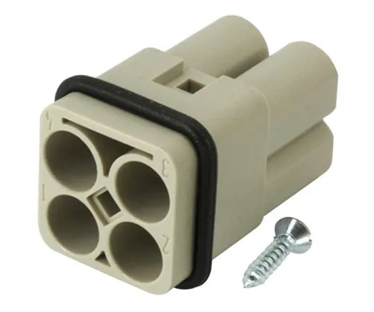 64-1312-26　Han-Modular Series Cable Mount Connector Insert, Male, 3/0 Way, 40A, 830 V　09120043051