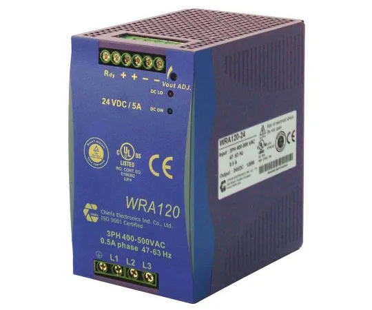 64-1379-70　Chinfa, WRA 120 DIN Rail Power Supply, 12V dc Output Voltage, 10A output current　WRA120-12
